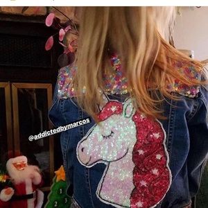 Sequin Unicorn Denim Jacket  🦄